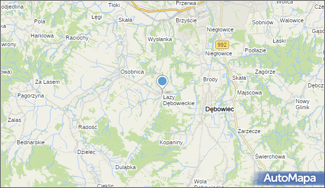 mapa Łazy Dębowieckie, Łazy Dębowieckie na mapie Targeo
